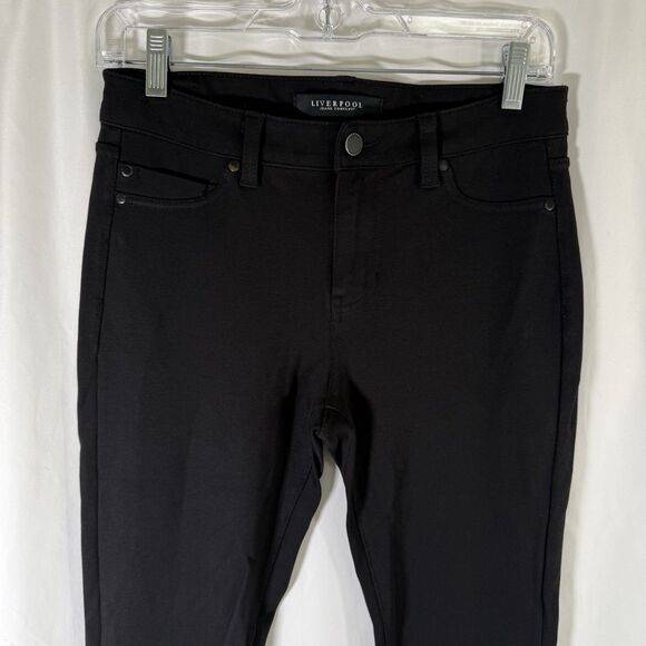 Liverpool Jeans Women's 4 27 Black Button Zip Mid Rise Stretch Cotton Blend - Picture 2 of 10